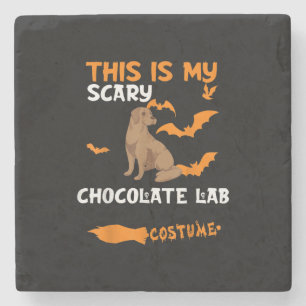 Dog Lover   This Is My Scary Chocolate Lab Costume Stone Coaster