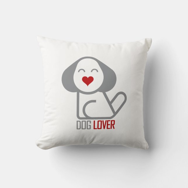 Dog Lover Throw Pillow (Front)