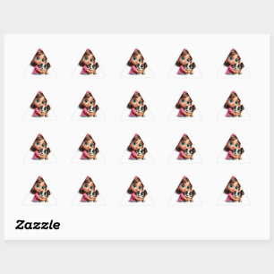 Dog lover triangle sticker