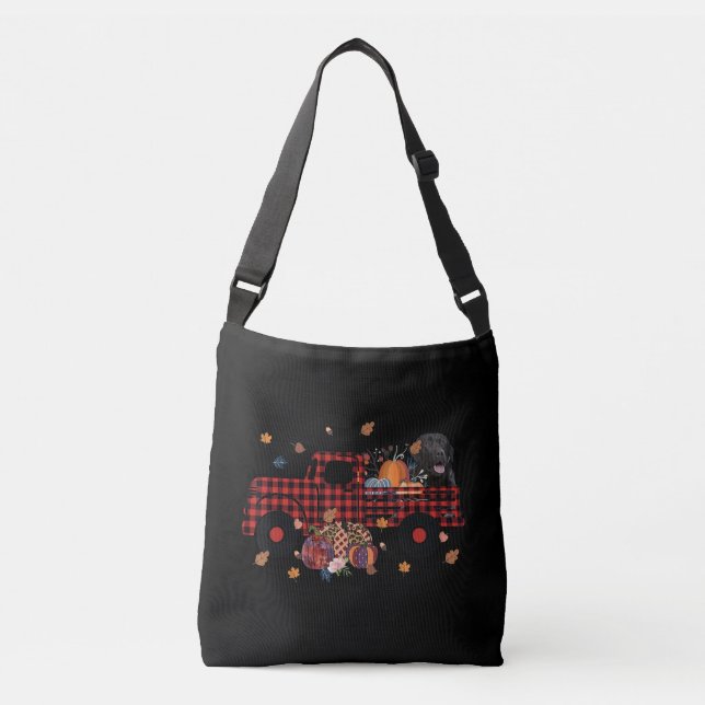 Dog Lover | Truck Plaid Carrying Labrador Autumn Crossbody Bag (Front)