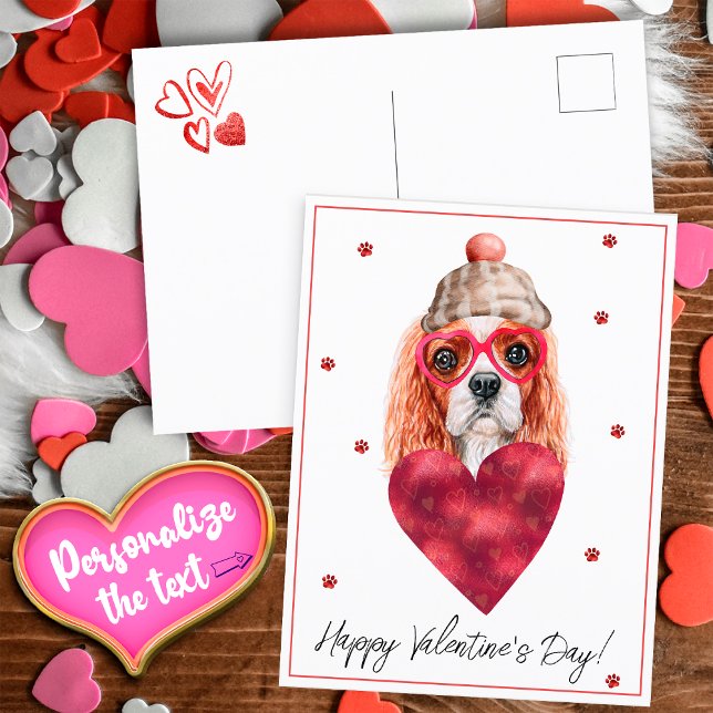 Dog Lover Valentine Gift Cavalier King Spaniel Holiday Postcard (Creator Uploaded)