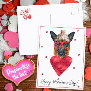 Dog Lover Valentine Gift German Shepherd Holiday Postcard