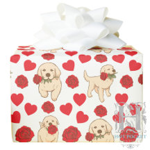 Dog Lover Valentine Gift Wrapping Paper - White