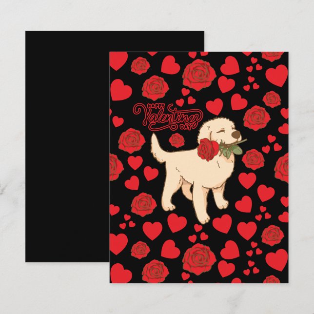 Dog Lover Valentine’s Day Card in Black (Front/Back)