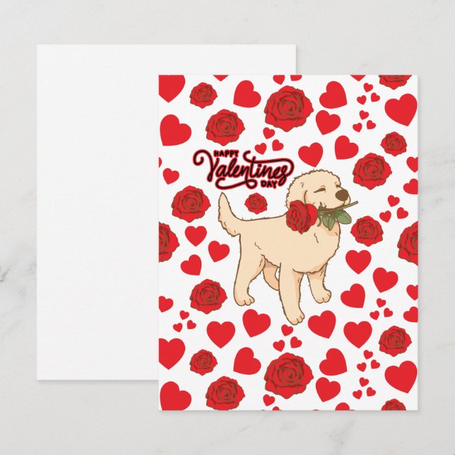 Dog Lover Valentine’s Day Card in White (Front/Back)