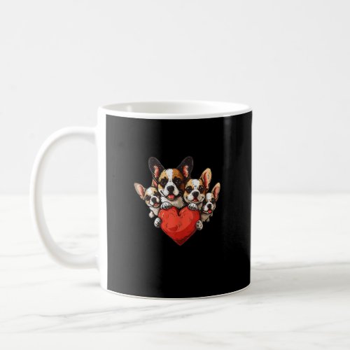 Dog Lover Valentine s Day Corgi Dog Heart Matching Coffee Mug
