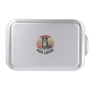 Dog Lover Vintage Engraving Cute Dog Sunset Design Cake Pan