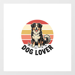 Dog Lover Vintage Engraving Cute Dog Sunset Design Floor Decals