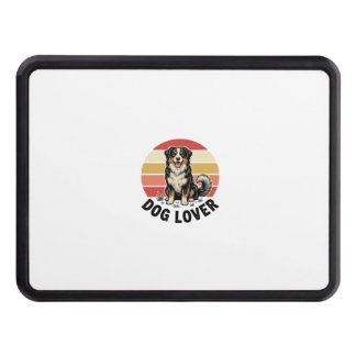 Dog Lover Vintage Engraving Cute Dog Sunset Design Hitch Cover
