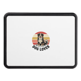 Dog Lover Vintage Engraving Cute Dog Sunset Design Hitch Cover