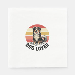 Dog Lover Vintage Engraving Cute Dog Sunset Design Napkins