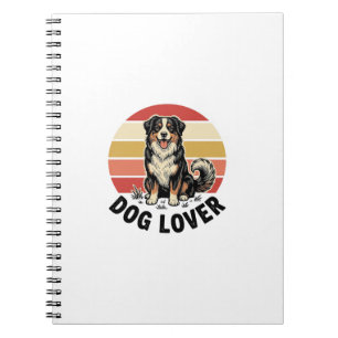 Dog Lover Vintage Engraving Cute Dog Sunset Design Notebook