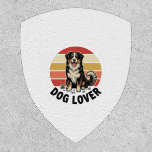 Dog Lover Vintage Engraving Cute Dog Sunset Design Patch