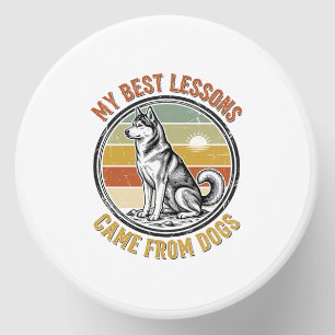 Dog Lover Vintage Shirt with Wise Husky Engraving_ Mini Candle Favors