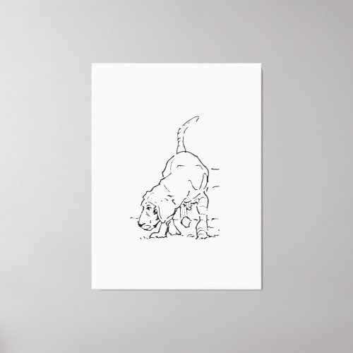 Dog Lover Wall Art, Beagle Illustration Canvas Print