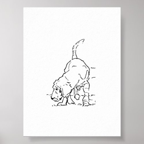 Dog Lover Wall Art, Beagle Illustration Poster