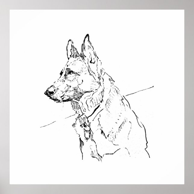 Dog Lover Wall Art, German Shepherd Poster (Front)