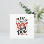 Dog Lover Wall Art - Life is Better with a Dog Red (Standing Front)