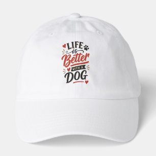 Dog Lover Wall Art - Life is Better with a Dog Red Hat