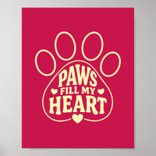 Dog Lover Wall Art- Paw Print Typography Pet Owner