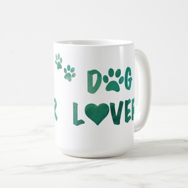 Dog Lover with Paw Prints Coffee Mug (Front Right)