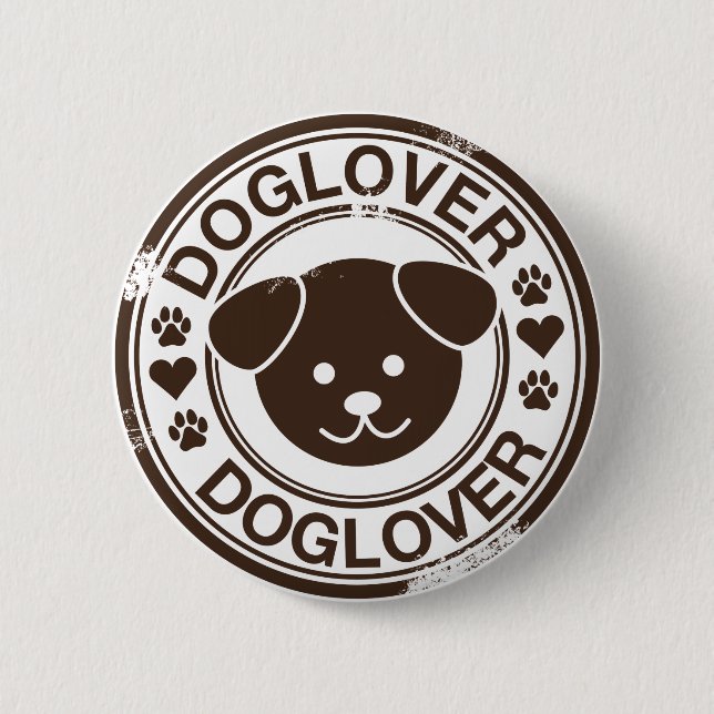 Dog Lover with puppy face Pinback Button (Front)