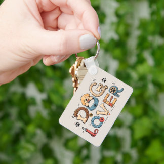 Dog Lover Word Art Keychain