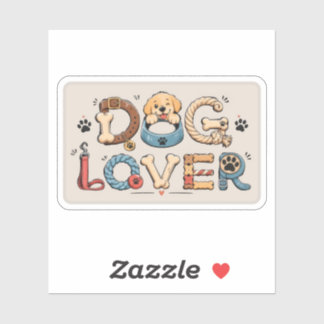 Dog Lover Word Art Sticker