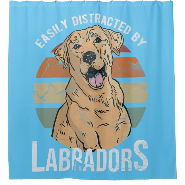 dog lover yellow labrador retriever  shower curtain (Front)