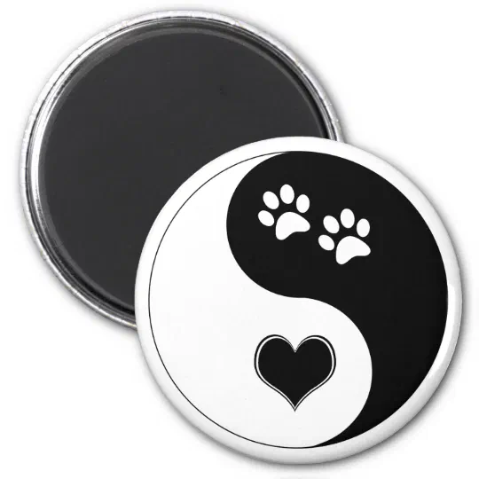 Email sne Ideelt Dog Lover Yin Yang Heart and Paw Prints Magnet | Zazzle.com