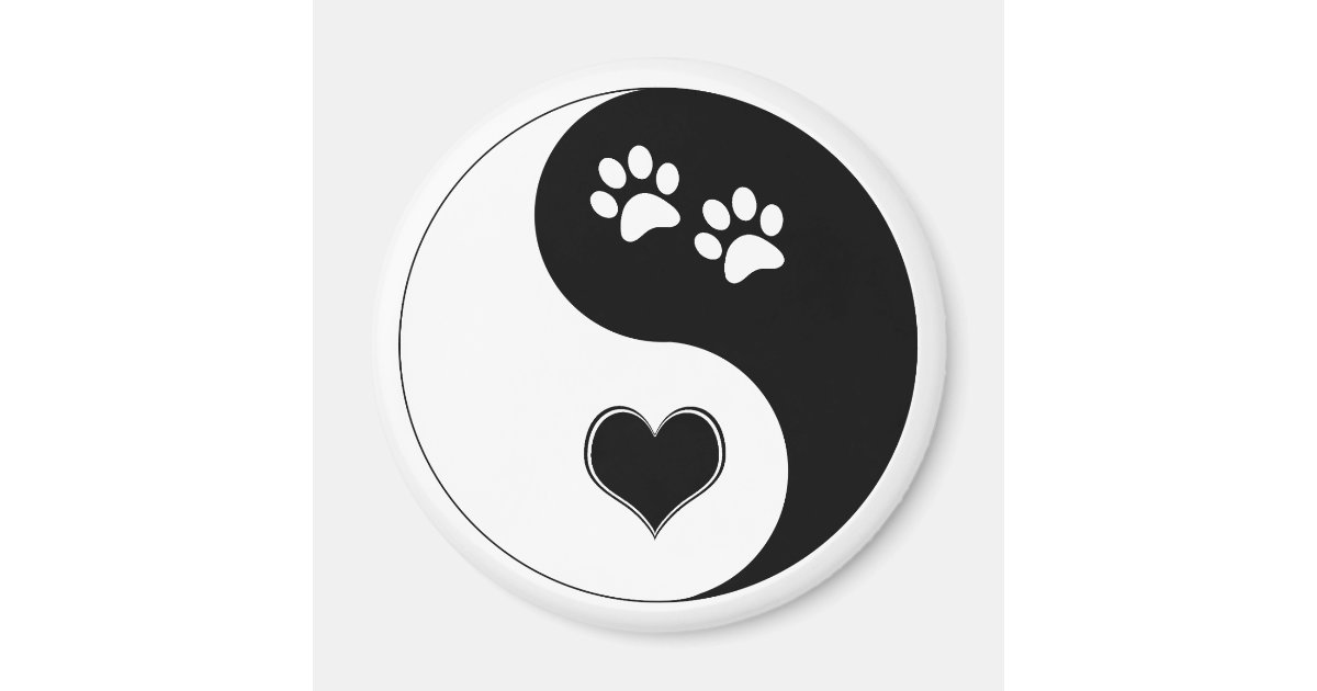 Download Dog Lover Yin Yang Heart And Paw Prints Magnet Zazzle Com