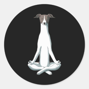 Dog Lover Yoga Italian Greyhound Classic Round Sticker