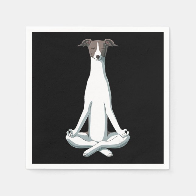Dog Lover | Yoga Italian Greyhound Napkins (Front)
