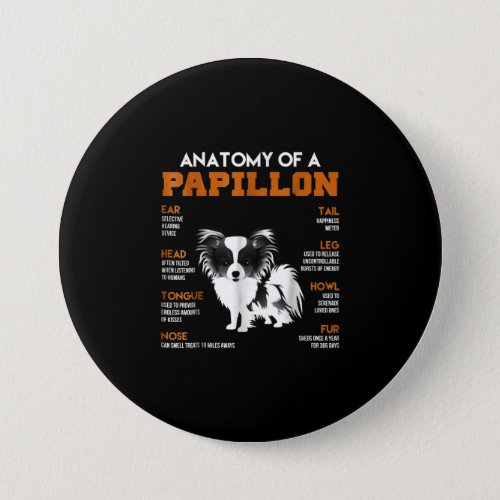 Dog Lovers  Anatomy Of A Papillon Dog Button