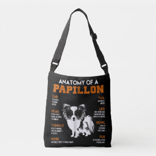 Dog Lovers Anatomy Of A Papillon Dog Crossbody Bag