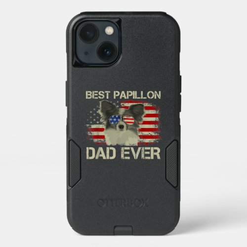 Dog Lovers  Best Papillon Dad Ever USA Flag iPhone 13 Case
