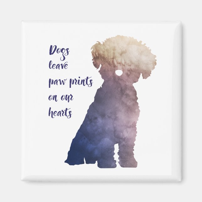 Dog lovers Bichon Frise style contemporary print Magnet (Front)