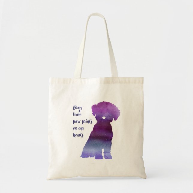 Dog lovers Bichon Frise style tote bag (Front)