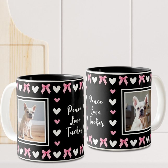  Dog Lovers Black 2 Photo Two-Tone Coffee Mug (Creator Uploaded)