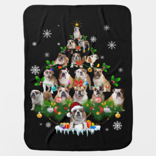 Dog Lovers   Bulldog Christmas Tree Ornaments Baby Blanket