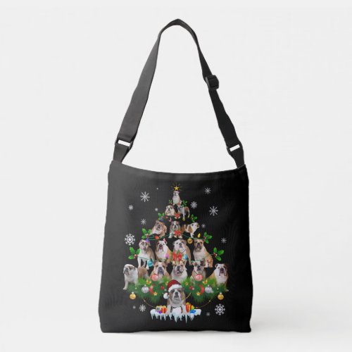 Dog Lovers  Bulldog Christmas Tree Ornaments Crossbody Bag