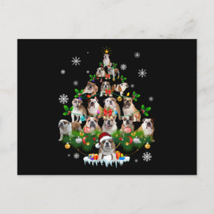 Dog Lovers   Bulldog Christmas Tree Ornaments Holiday Postcard