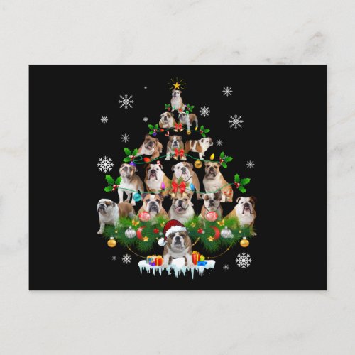 Dog Lovers  Bulldog Christmas Tree Ornaments Holiday Postcard