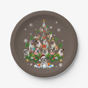 Dog Lovers Bulldog Christmas Tree Ornaments Paper Plates