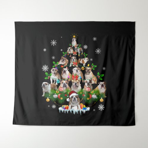 Dog Lovers  Bulldog Christmas Tree Ornaments Tapestry