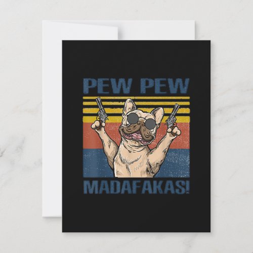 Dog Lovers  Bulldog Pew Pew Madafakas Thank You Card