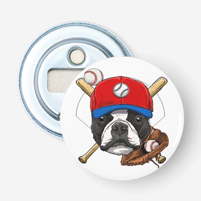 Dog Lovers Button Bottle Opener with magnet (Front)