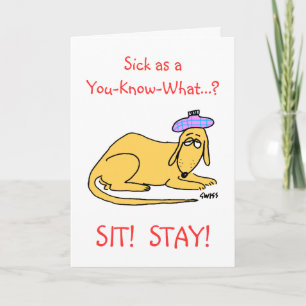 Dog Lovers Cartoon Get Well Greeting Card