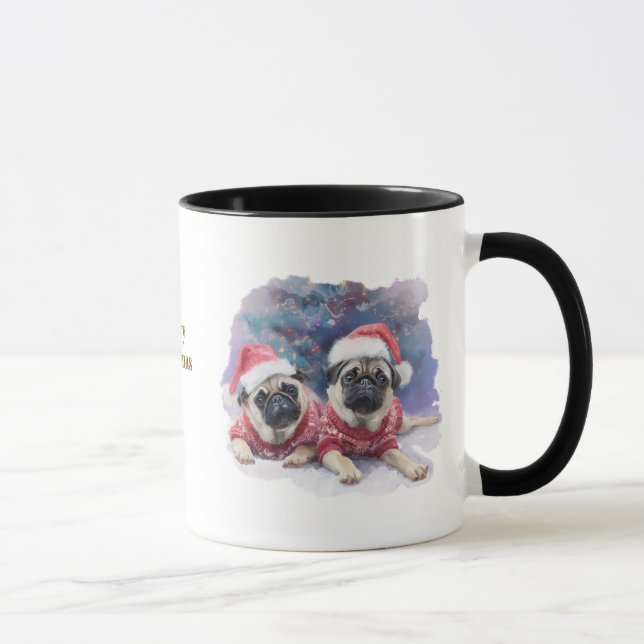 Dog Lovers Christmas Coffee Mug/Pug Mug (Right)