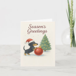 Dog Lovers Christmas — Dachshund Card (Downloadabl